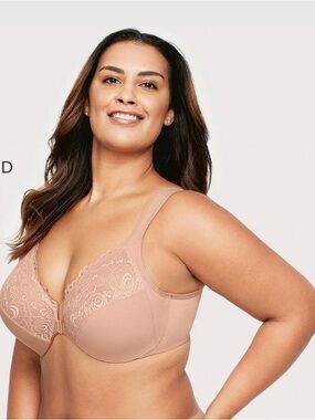 NWOT Glamorise Front Closure WonderWire Bra Sz 50D